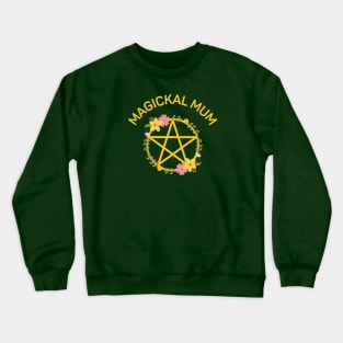 Magickal Mum Midsummer Floral Pentacle Cheeky Witch® Crewneck Sweatshirt